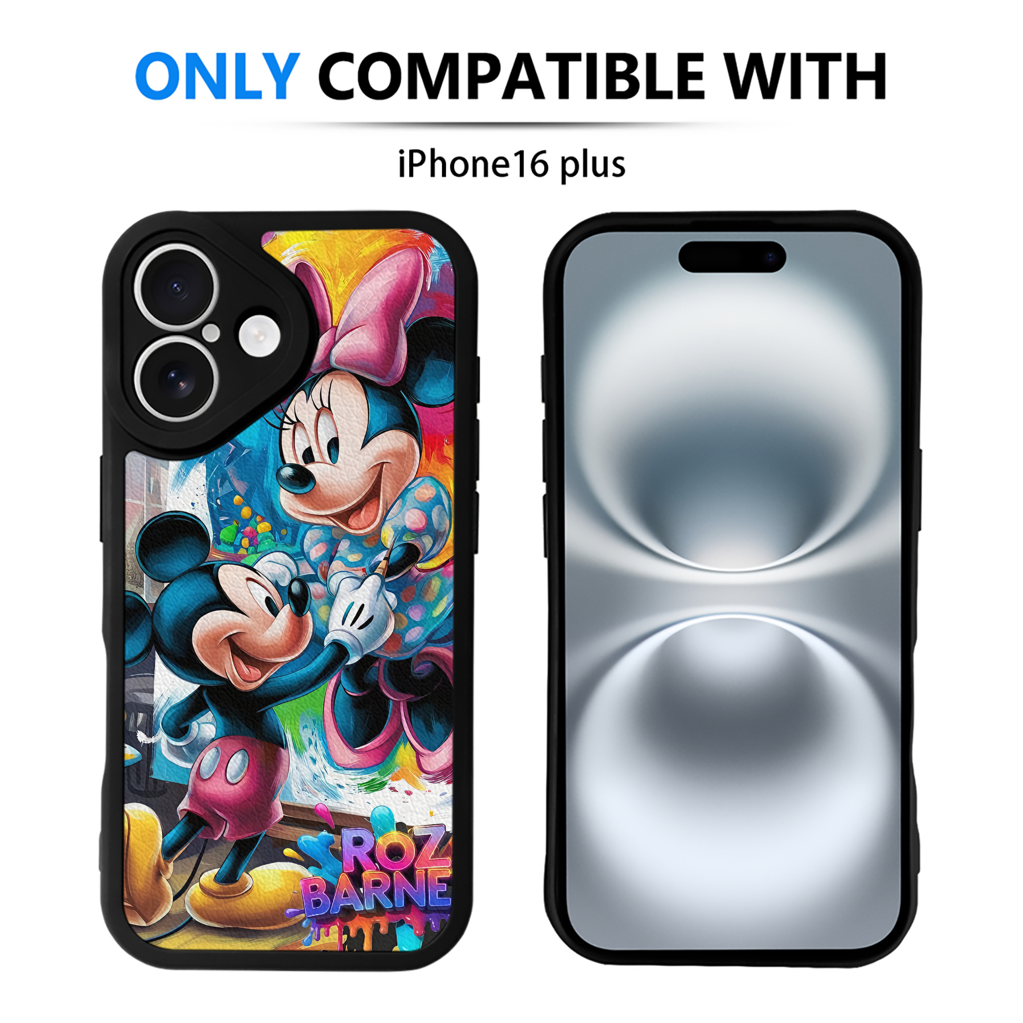 （画像用） ミッキーマウス Mickey Mouse 【iPhone 16シリーズ対応】シリコンスマホケース（レザー調） 材質：シリコン